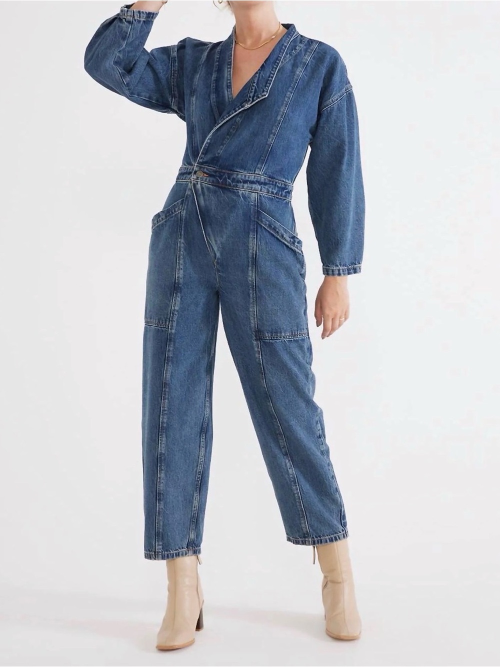 Etica Liv Asymmetric Jumpsuit arctic storm size M